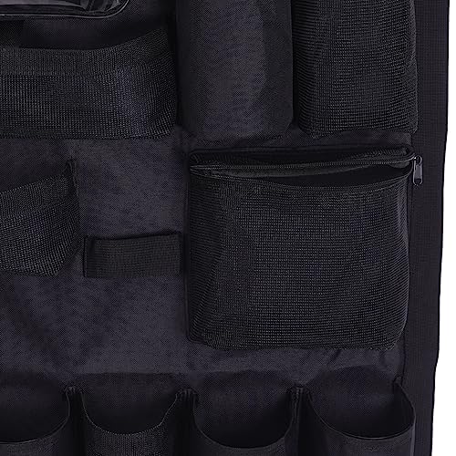 HIVEFISH Horse Trailer Organizer Bag - Hanging Horse Trailer Door Organizer - Horse Trailer Storage Caddy - Attach to Trailer or Stable Door - comes with Hardware and Hoof Brush