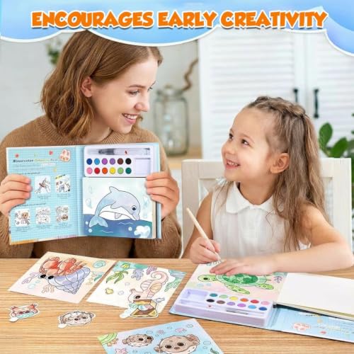 Image of Watercolor Painting and Doodle Set for Kids, Water World