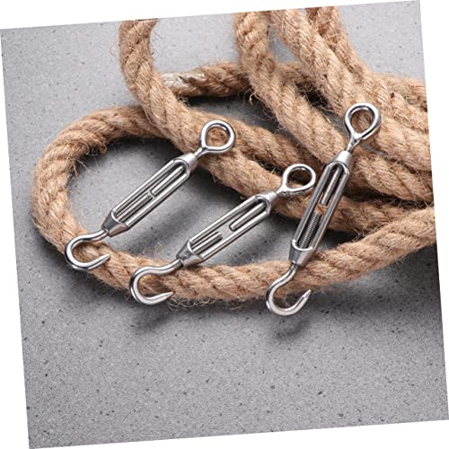 5 piezas de tensor con gancho de acero inoxidable para cable de alambre, tensor de ojo para cables, tensores de acero inoxidable para asegurar cables interior y exterior miniatura 3