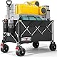 Overmont Faltbar Bollerwagen Klappbar Handwagen - mit Geländegängige Breite Räder - bis 150 kg Tragkraft - für Camping Sport Einkaufen Garten Schwarz