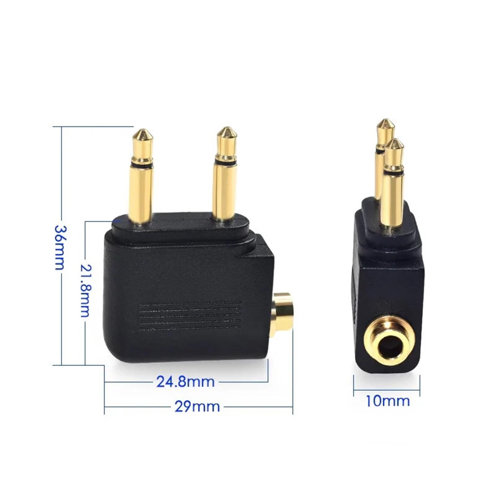 5 Pezzi da 3,5 mm a 2x3,5 mm Placcato Oro for Cuffie da Aereo, convertitore Audio Mono, Adattatore Splitter for Jack da Viaggio da 3,5 mm(20PCS)