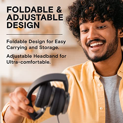 Artix Cl750 Wired Headphones With Mic & Volume Control — Noise Isolating Computer Headphones Wired, On-Ear Headphones With Wire, Plug In Headphones For Laptop, Corded Headphone Over Ear Aux Jack 3.5Mm #TOP5