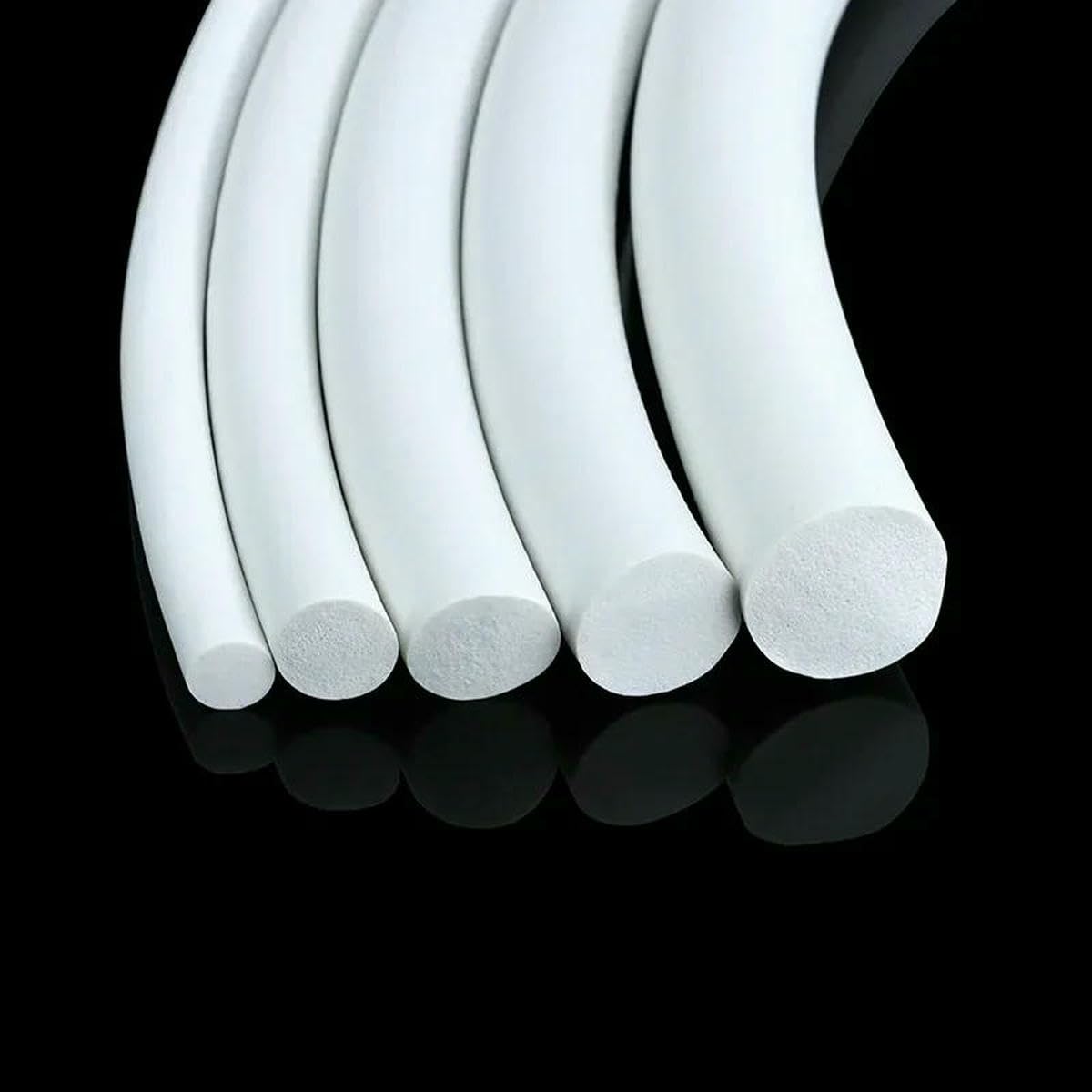 Bande d'étanchéité en caoutchouc silicone blanc ronde diamètre 1-25 mm mousse 14 mm 1 m