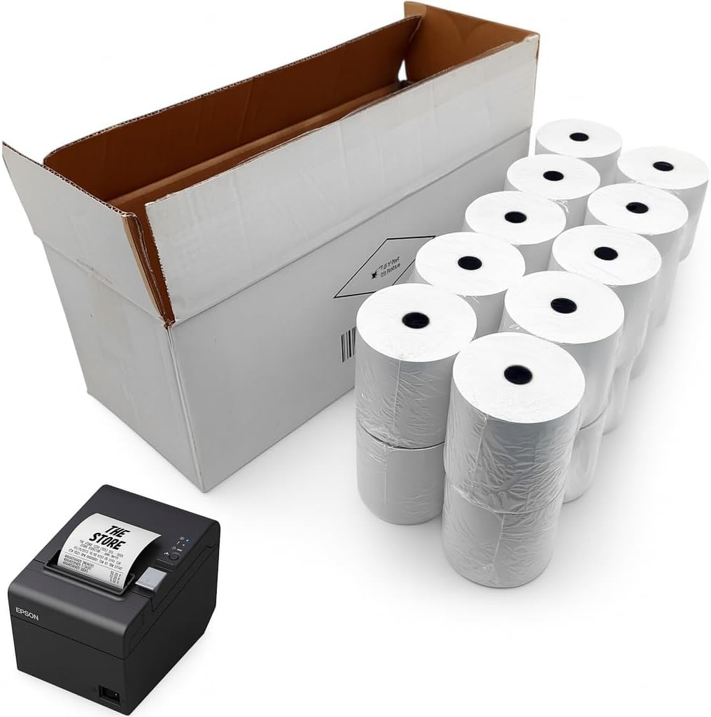 15x Rolls 80x80mm Thermal Paper Rolls BPA-Free Premium Receipt Paper for POS Printers