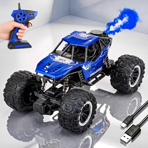 Image of Zest 4 Toyz Remote Control Car Toy for Kids | Mist Spray Effect Rock Crawler Monster Truck Drift RC Car | 100+ft Range 2.4GHz Remote | Rechargeable | Type-C USB | 2WD Off-Road Climbing Racing Car