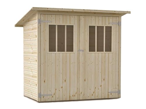 Geräteschuppen aus Holz Alpholz Zimowit mit 14 mm Wandstärke und Pultdach