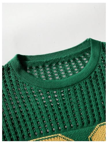 Women's Y2K Jersey Shirts Oversized Number Crochet Hollow Out Jersey Tee Sweater Crew Neck Short Sleeve Knit T Shirts3