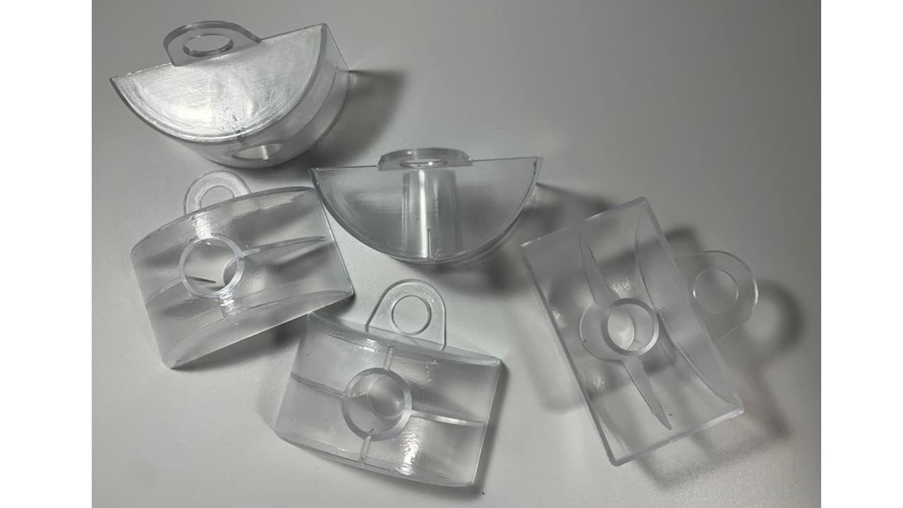 Distanziatore in polistirene PS trasparente, con occhiello laterale (profilo sinus 76/18, distanziatori)