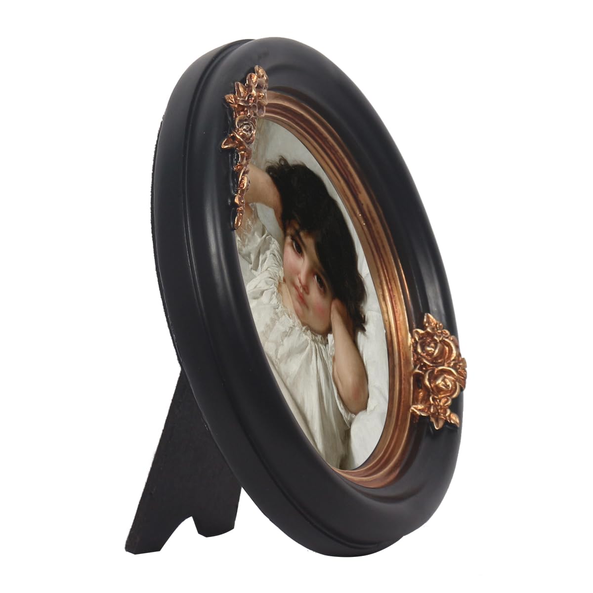Vintage Bilderrahmen Rund 10x10 Cm – Antiker Designrahmen Mit Glasfront In Bronze