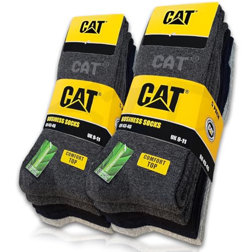 CAT CATERPILLAR BUSINESS Lot de 10 paires de chaussettes fines pour homme et femme sans caoutchouc avec pointe confort et pointe confortable dans les tailles...