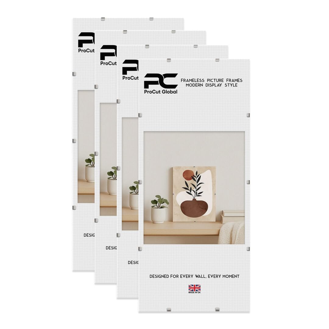 Procut Global 30x10" Frameless Clip Picture Frames For Photos - Pack of 4 — image 1