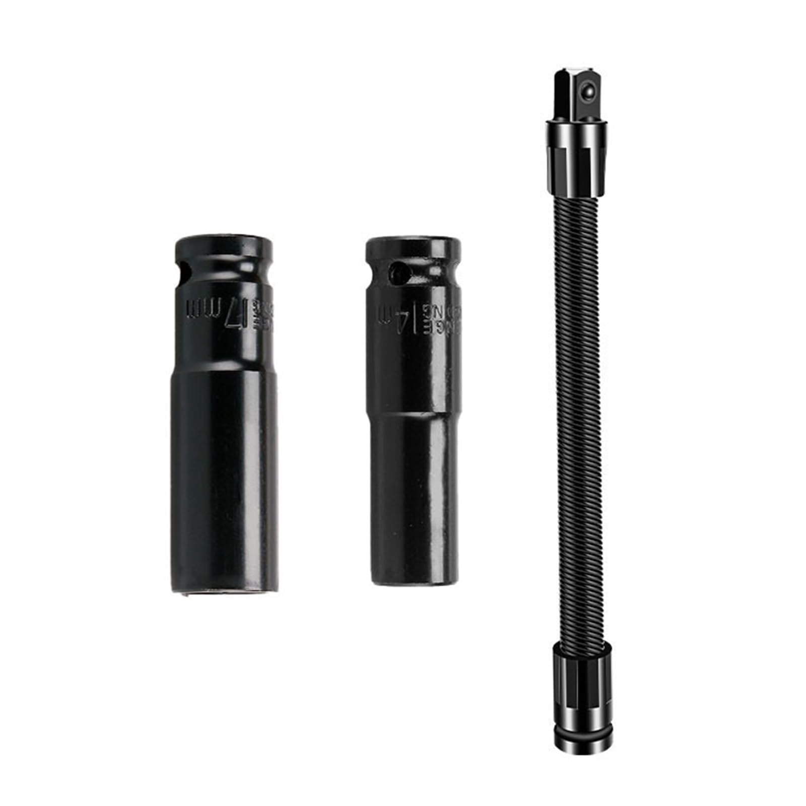 WEILWH Carbon Steel Flexible Extension Rod and 14Mm/17Mm Socket Set For Electric And Manual Wrench for Professional Mechanics