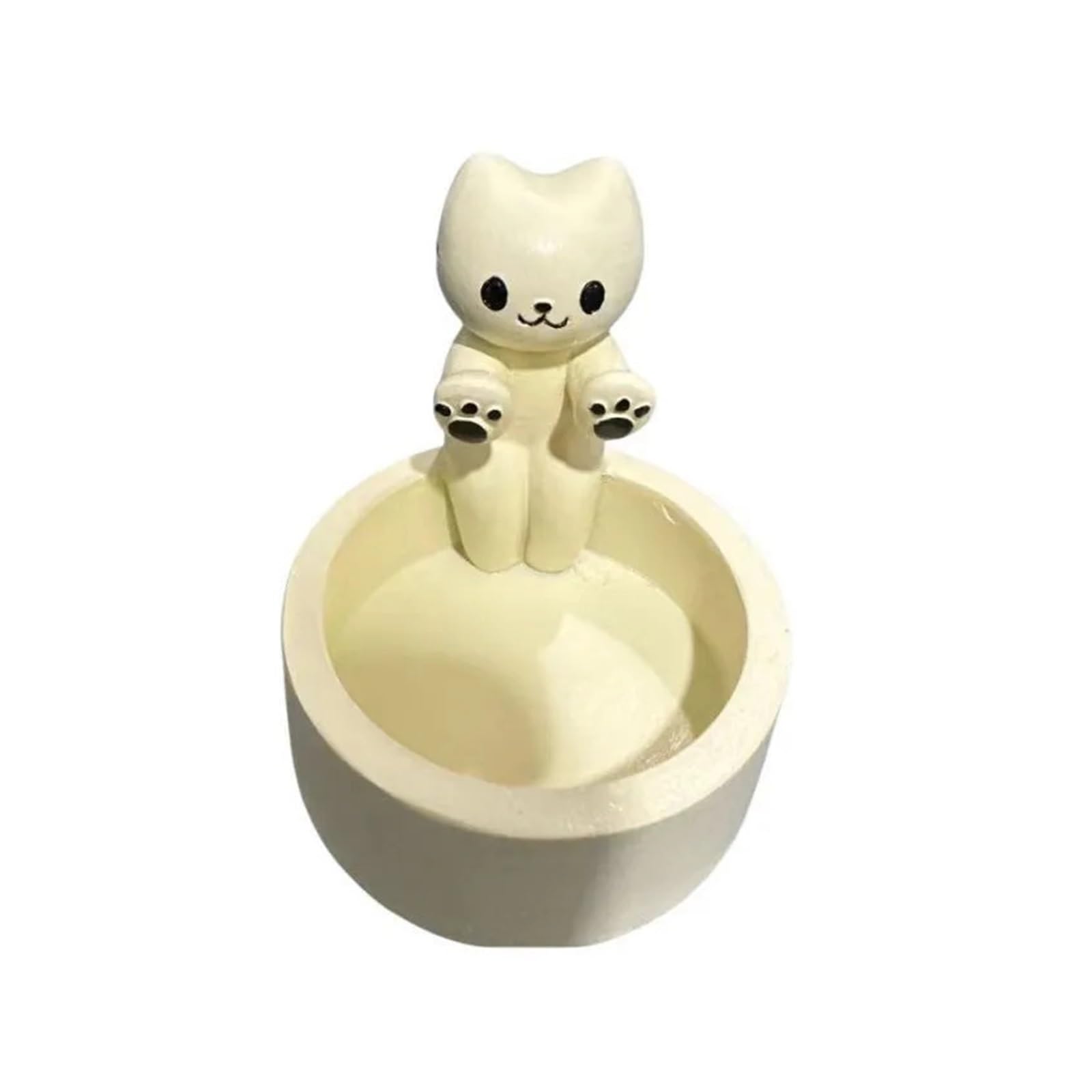 Kitten Candle Holder Cute Cat Candlestick Creative Aromatherapy High Tempe Cartoon Decoration(Color 2)