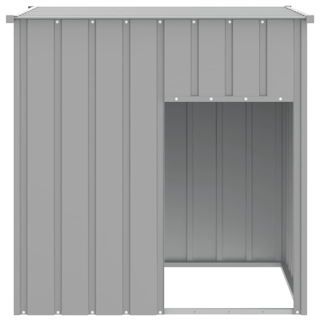 vidaXL Niche pour Chien avec Toit Gris Clair 110 x 103 x 109 cm Acier galvanisé