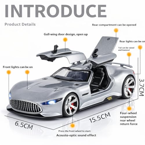 Image of Magicwand 1:32 Scale Die-Cast Metal AMG-GT Vision with Openable Doors & Pull Back Action (Colors as Per Stock)