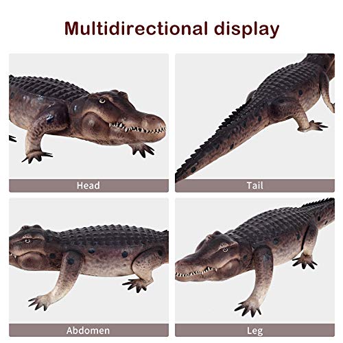 Kircust Garden Alligator Statues,Large Swamp Beast Lawn Crocodile Sculpture, Metal Lifelike Gator Yard Art for Outdoor Pond,Pool,Lawn Decor, 34 Inch Long (1PC) - Thumbnail 6