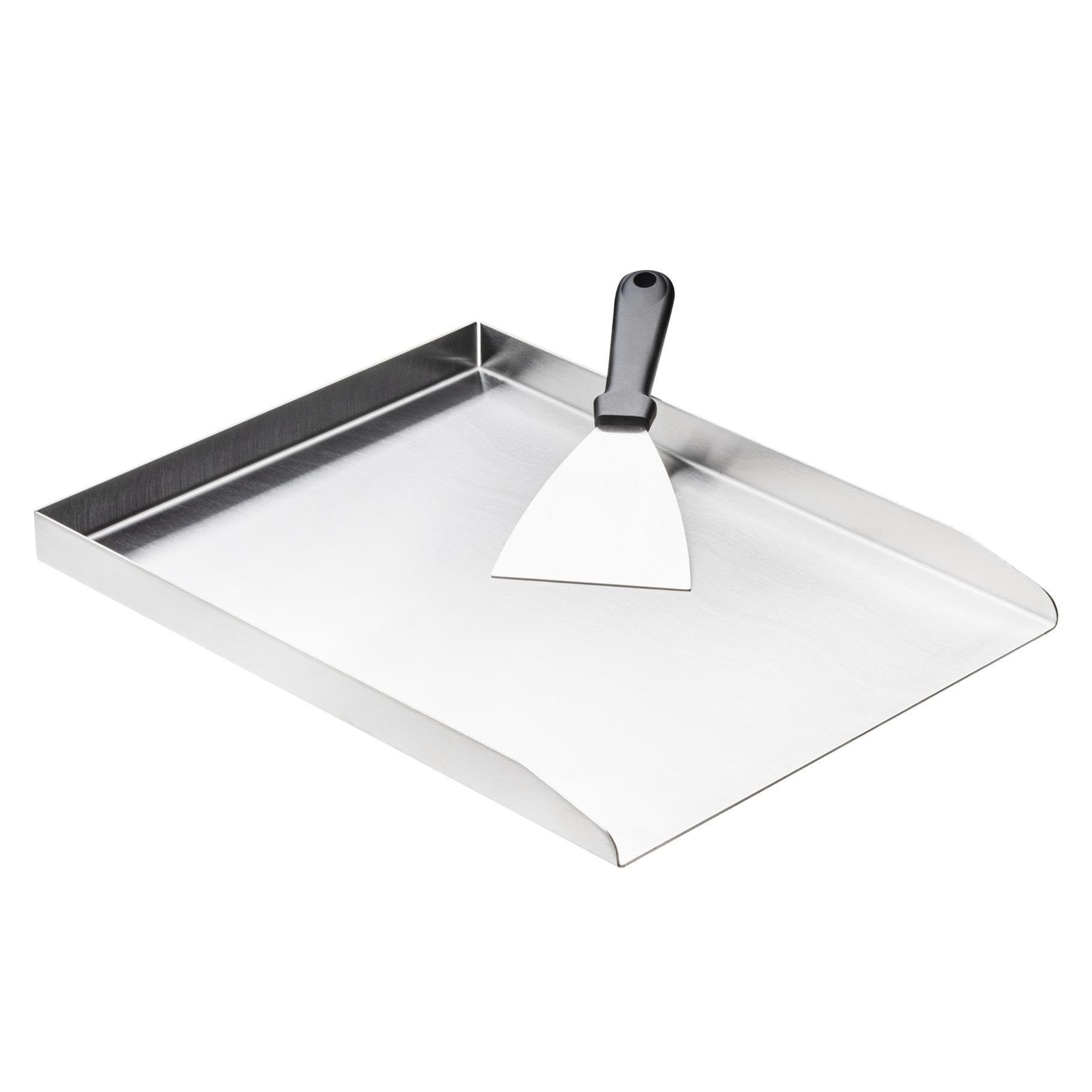 Plancha Grillplatte aus Edelstahl, 40x30x3cm, Grill Platte für Holzkohlegrill und Gasgrill, universelle Burger- und Gemüseplatte