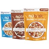 NuTrail 17g Protein Nut Granola Cereal, Variety Pack, No Sugar Added, Keto, Low Carb, Gluten Free, Grain Free, Healthy Breakfast 8 oz. 3 Count