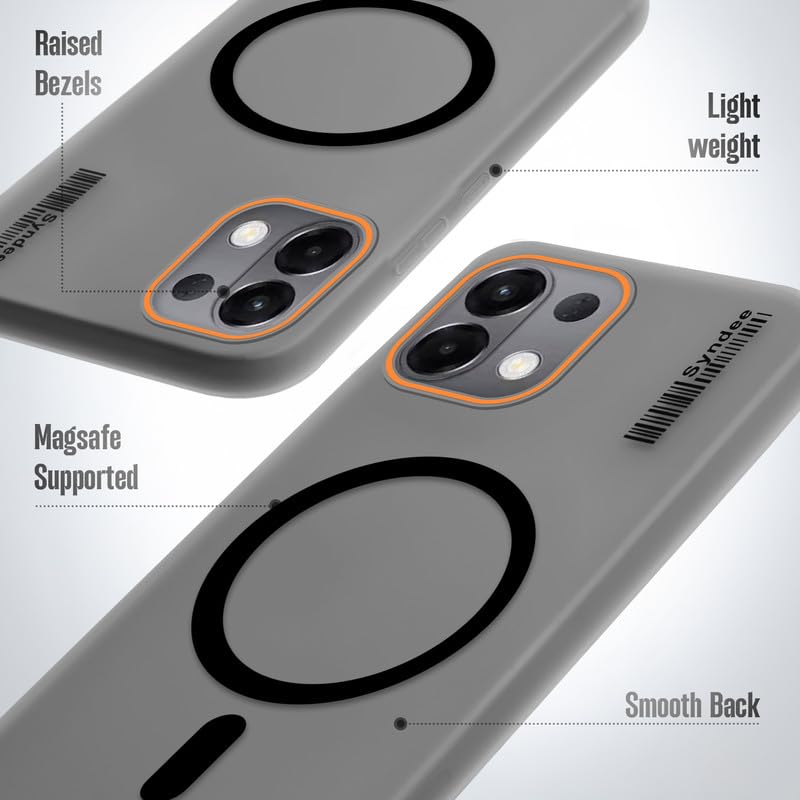 Image of Mr. Case Back Cover for Oppo K13 5G Sleek Frosted Translucent Back Only Compatible with Wireless Magnetic Accessories | Anti-Scratch Shockproof Phone Case - Black