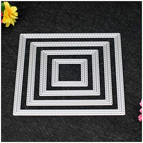 KWELLAM 4pcs Outside and Inside Square Metal Die Cutting Dies for DIY Scrapbooking Photo Album Embossing Cover