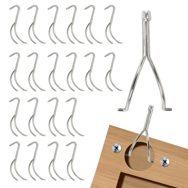 20 Pcs Cabinet Door Painting Hangers 4mm Thicken Metal Hooks for Painting No-Drill Spray Drying Rack Clips for Cabinet Door Brackets Paint Drying Hanging Hooks for DIY Wood Working Tools(20, 4 mm)