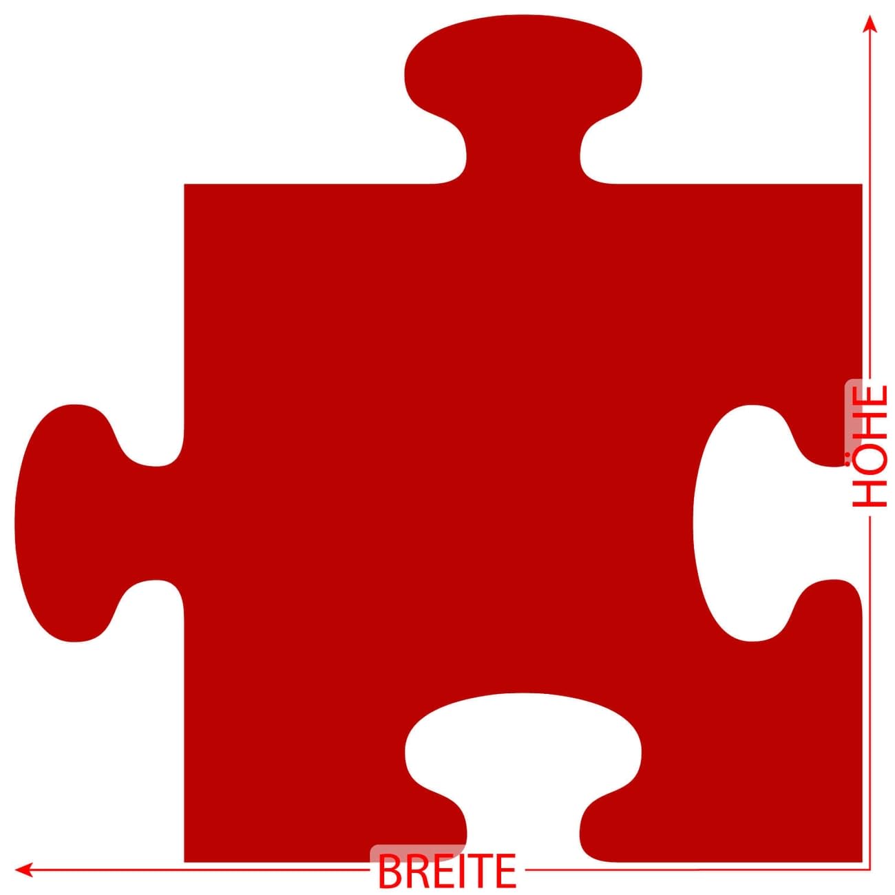PLEXIGLAS® - Puzzle (3-50 cm, tamaño: 34 cm, 10 unidades), color rojo
