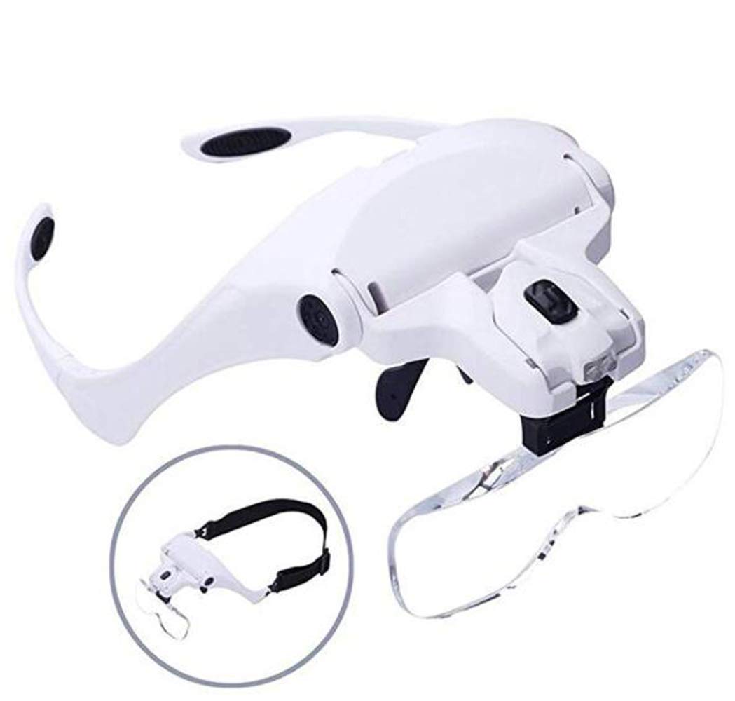 asdchZen Magnifier,Head-Mounted Magnifying Glass With Light,Head-Mounted Amplifier Handsfree Reading Magnifying Glasses,'S Loupe Glasses