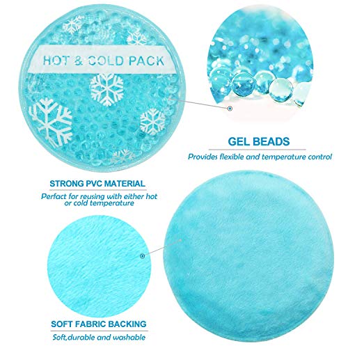 OLESILK Small Hot Cold 6 Packs, Reusable Round Gel Beads Ice Pack with Cloth Backing, Hot and Cold Therapy for Breastfeed Injury, Kids Pain Relief, Headache, Tired Eyes, Wisdom Teeth, Sinus Relief - Image 6