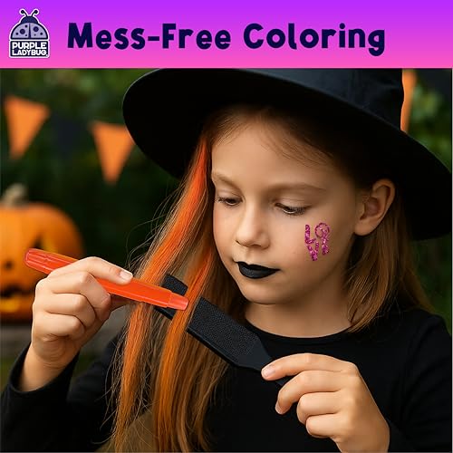 PURPLE LADYBUG 12 Colors Hair Chalk for Girls Washable Hair Dye - Birthday Gifts for Girl Ages 8-12, Temporary Hair Color for Kids, Tweens Teens for Halloween Party - Craft for Girls 6 7 8 9 10 11 12