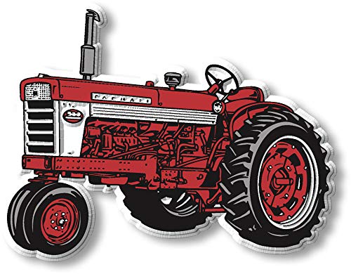 Imán Vintage Tractor Tripode Rojo y Blanco