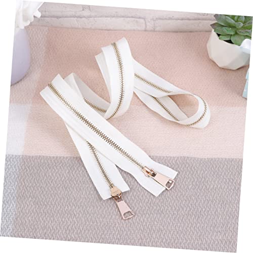 TEHAUX 2Pcs Zíperes De Dentes Brancos Com Zíper De Metal