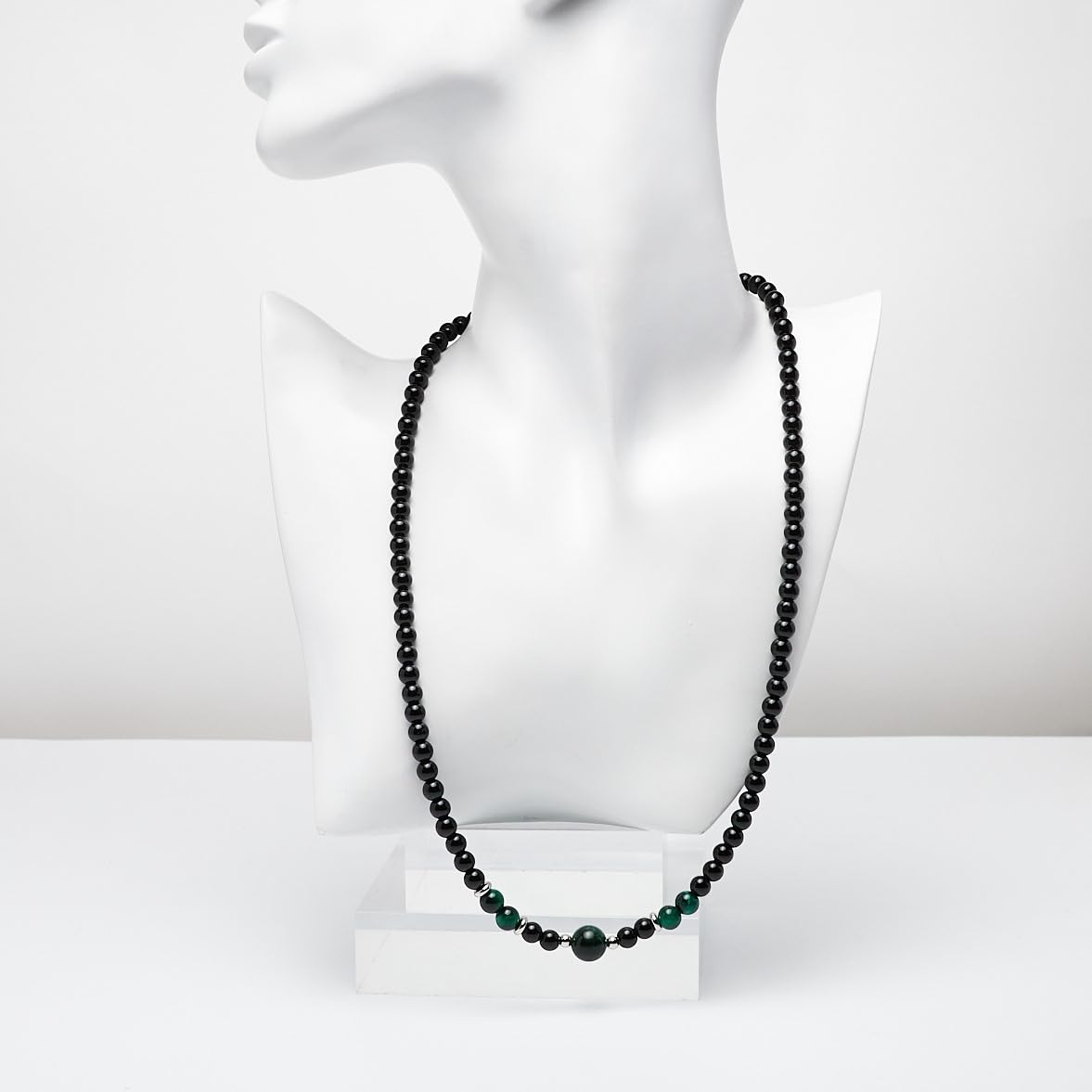 Collar de Cuentas para Hombre | Collar de Cristal Curativo de Piedras Preciosas Naturales hecho a mano para Hombres Turquesa de ojo de Tigre de ónix Negro