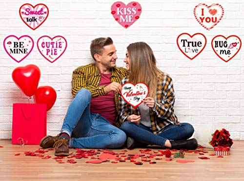 Valentines Day Decorations, Heart Banner Door Decor, Pink Red Romantic Conversation Porch Sign, Wall Decor Party Supplies for Valentines Day Décor - Thumbnail 4