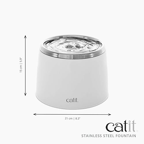 Miniatura 9 de Catit Fuente de agua para gatos de acero inoxidable fresca y transparente 50023