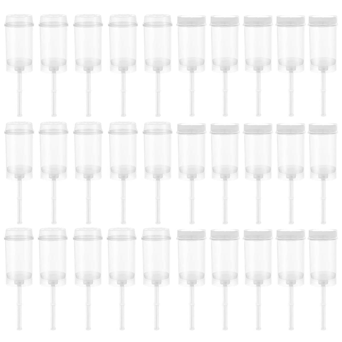 NC Push Up Cake Pop Shooter,Guador 30 Pcs Push Pops Plastic Cake Containers Cake Mold with Lids Heart Round Shape Clear Push-Up Cake for Bakery Kitchen Home