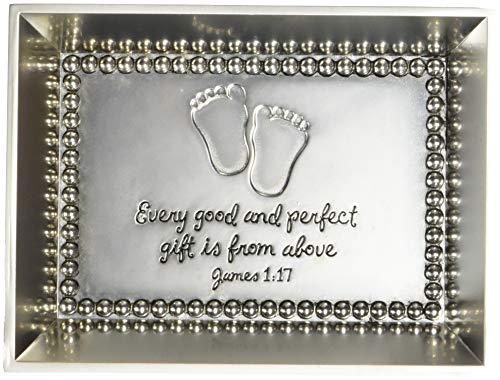 Precious Moments Every Good And Perfect Gift Is From Above Baby Footprints Zinc Alloy Keepsake Trinket Tray, 172451