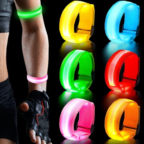 Wrymish LED Armband, 6 Stück Leuchtband Joggen für Kinder...