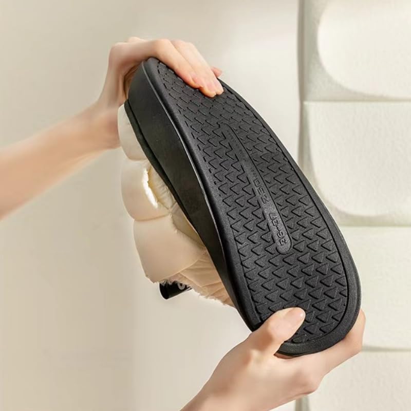 Scarpe in Cotone Antiscivolo da Uomo Ciabatte in Cotone Impermeabile A Plaid Ispessito