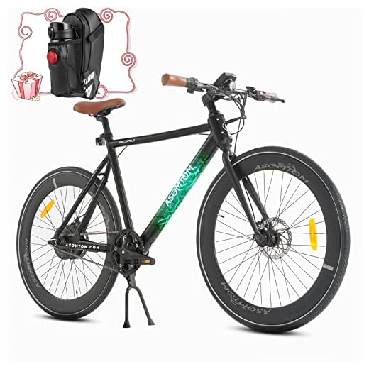 Asomtom Electric Bicycle for Adult Urban Hybrid Bike, Electric Bike for Adults 350W 700C Road Ebikes Motor 36V 9Ah Lithium-Ion Battery Electric Road Bike for Urban Commuting (RV1-Black)