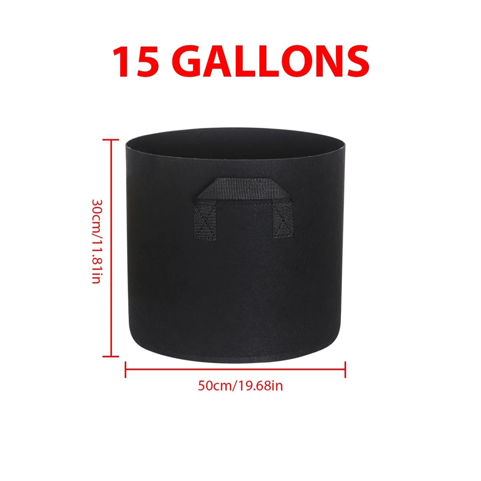 Generico Borse for coltivazioni in feltro Vasi for piantare fiori vegetali Borsa for vasi da vivaio for piante giardino addensata 5/10/15 galloni(15 Gallon)