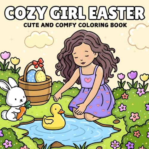 Cozy Girl Easter Coloring Book: Cute and Comfy Designs Featuring Adorable, Bold, and Easy Illustrations for Adults, Teens, and Kids – Relaxing Spring ... Basket Stuffers for Kids, Teens and Adults)