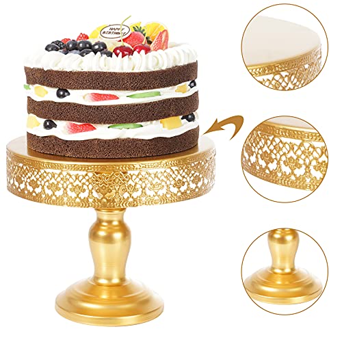 Jazuiha Cake Stand 10 Inches Round Cupcake Stands Gold Pedestal Holder Party Dessert Display Stand For Wedding Brithday Celebration Baby Shower Gold #TOP5