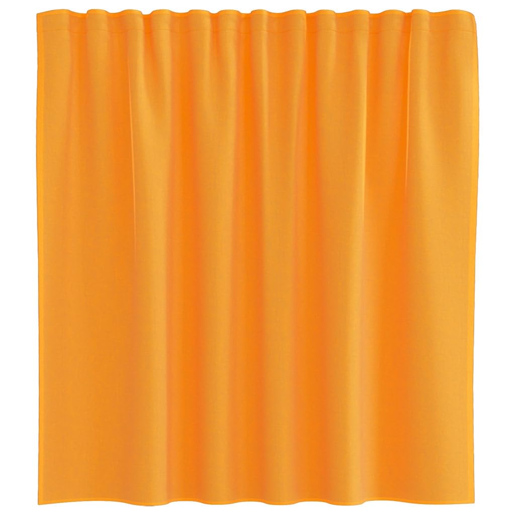 Lot de 2 rideaux en voile orange - 140 x 140 cm - En polyester - Avec passe-tringle - Décoration de fenêtre - Brise-vue - Protection solaire - Décoration pour salon, chambre à coucher, bureau