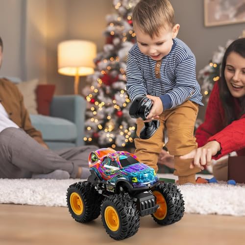Remote Control Monster Truck Toys with Led Light Remote Control Car Rechargeable RC Car All Terrain for RC Truck for Boys, Monster Truck Toys for Kids - Image 7