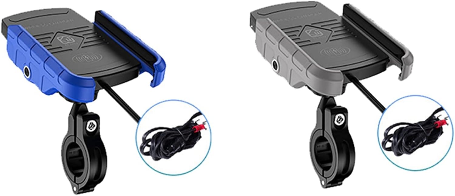 バイク スマホ ホルダー 携帯ホルダー ワイヤレス充電器 充電スマホホルダー スマートフォン バイク用 スタンドホルダー マホ固定 落下防止 振れ止め スマホ固定 オートバイ 多機種対応 超格安一点