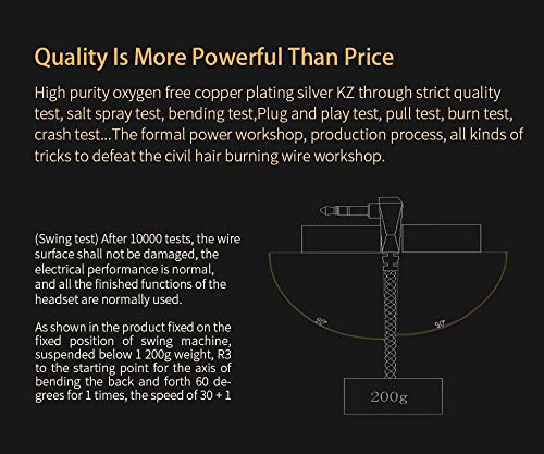 J&R KZ ZSN/ZSN Pro/ZS10 Pro - Cable de actualización chapado en plata de 2 pines de 0,75 mm de cobre sin oxígeno de alta pureza