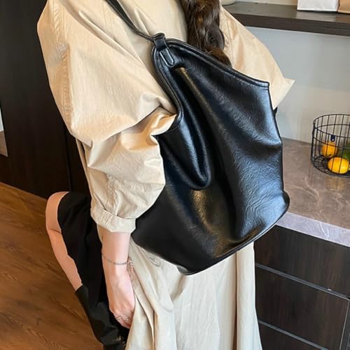 2025 Travel Tote Bag Spacious PU Leather Bag Set with Detachable Small Purse Magnetic Closure Simple Shoulderbag4