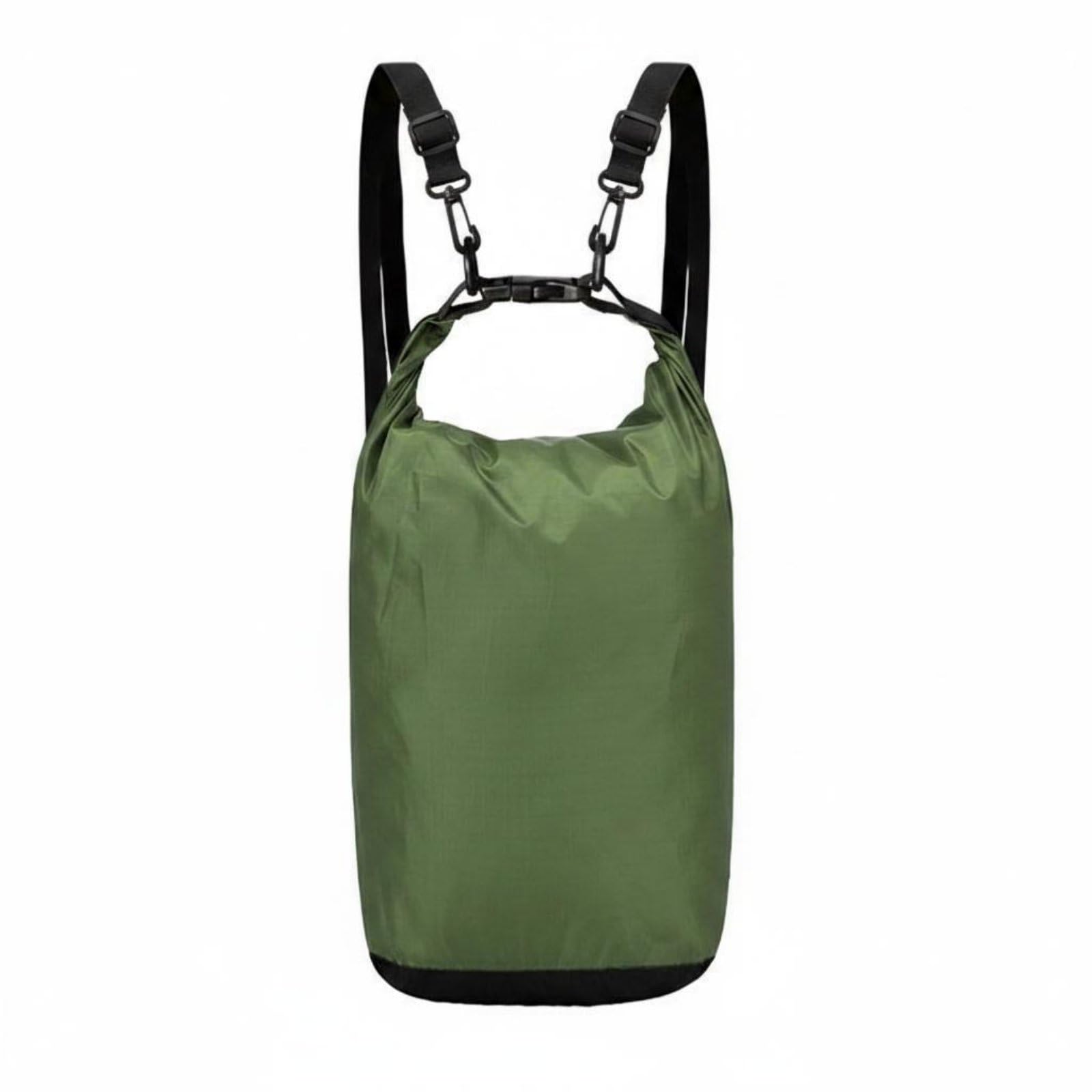 HEAVENGLOW Portable Roll Roll-Top Waterproof Bag Lightweight Waterproof Backpack Bag Long-Lasting Waterproof Backpack Sack Foldable for Rafting, Swimming, Diving, Hiking, Army Green, 30L-picture-30