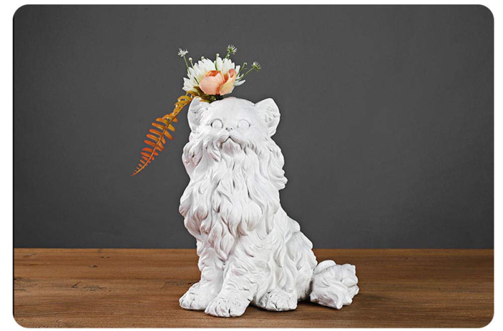 Amazon.co.jp: 彫刻創造的な石膏猫の彫刻像フラワーアレンジメント