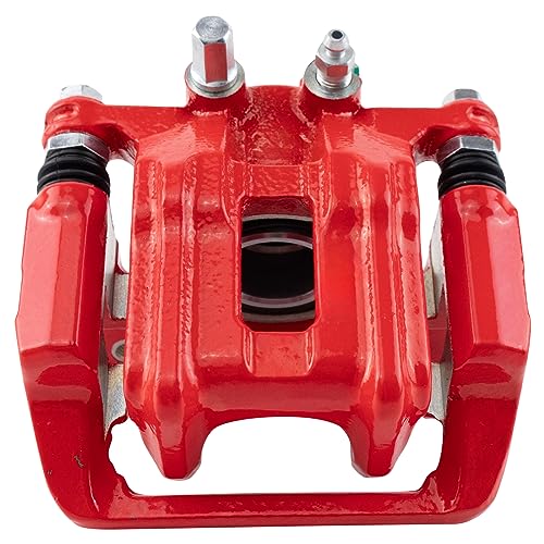Image of TRQ Rear Right Brake Caliper w /Bracket Performance Red Passenger Side